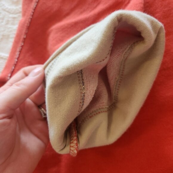 Vntg Guess Jeans 100% cotton, sweater‎ tee Orange, Hooded. - Picture 7 of 9